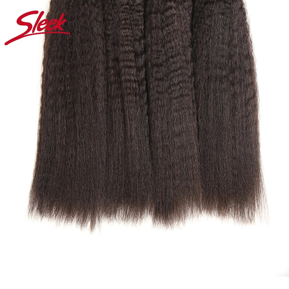 Sleek Remy Brazilian Yaki Straight Human Hair Weave Bundles Hair for Braiding