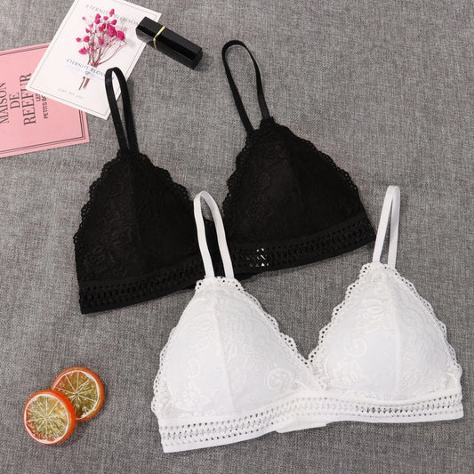 Seamless Deep v Lace Bras for Women Wireless Push Up Bra