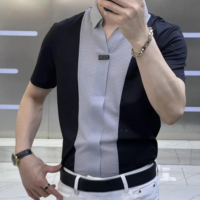 Men's Clothing Short Sleeved Shirt Business Style Casual