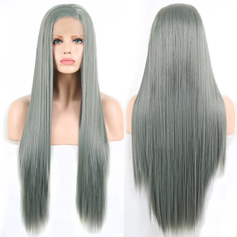 Silky Straight Hair Synthetic Lace Front Wigs with Hairline Wigs for Women