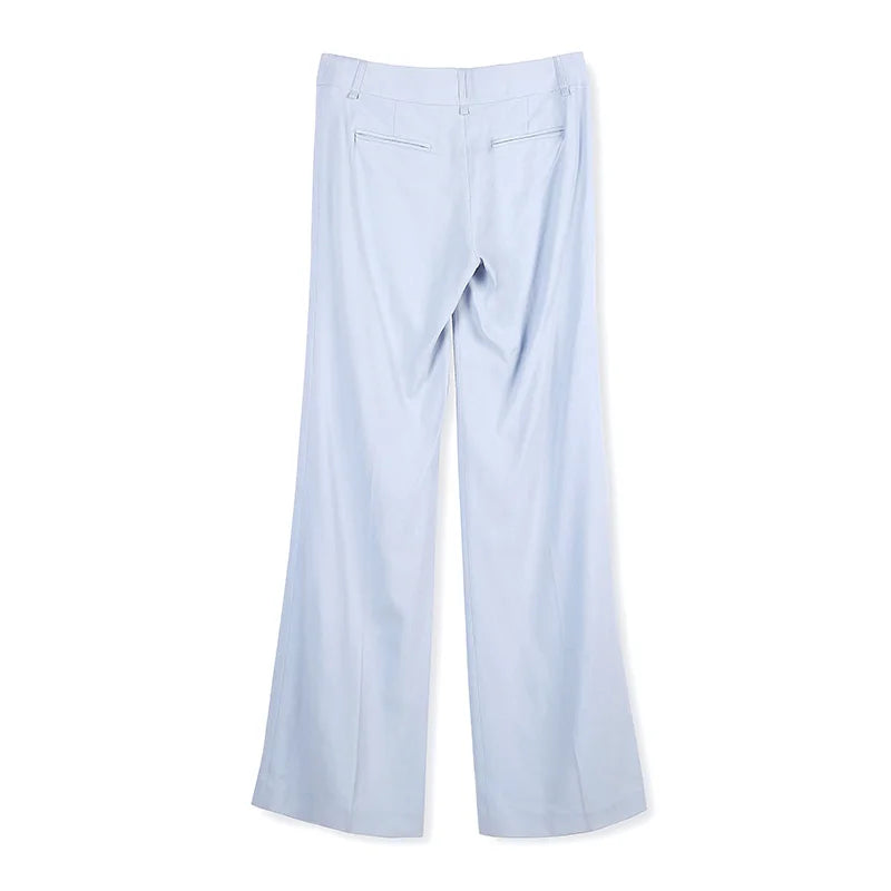 Office Pants Spring Women's Clothing Wide Leg Pants Loose Gray Casual Trousers