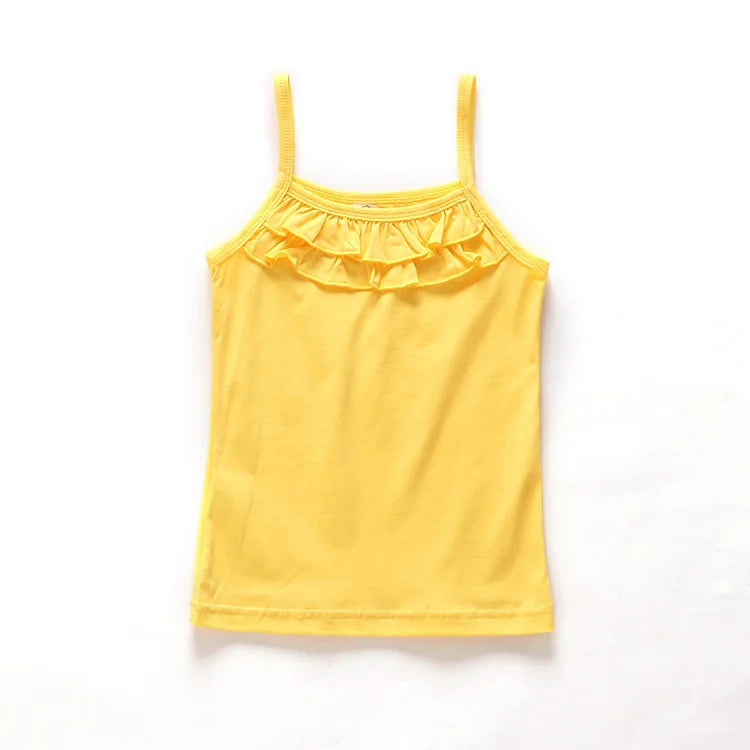 New Summer Girls T Shirt Cotton Sleeveless Garment Kids Clothes 2-8 years