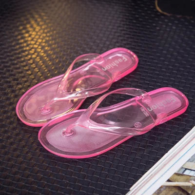 Women Jelly Flip Flop Beach Flat Slippers