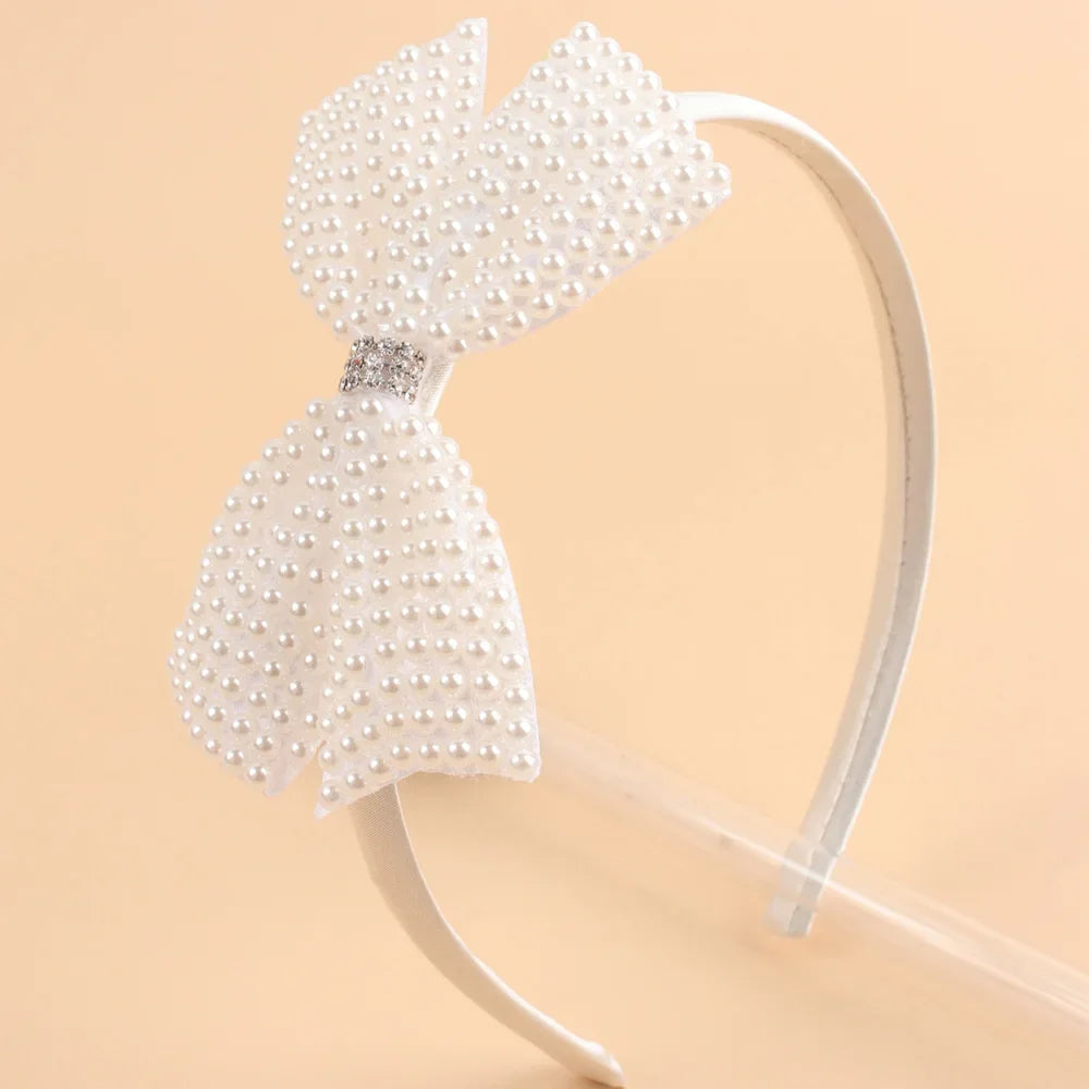 White Pearl Hair Bows With Hair Clips for Girls Hairpins Hair Accessories