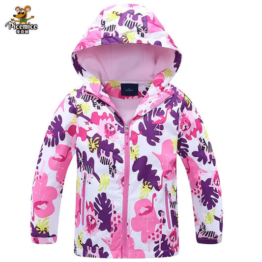 Windbreaker Jacket for Child Clothing  Brand Flower Polar Fleece Outerwear