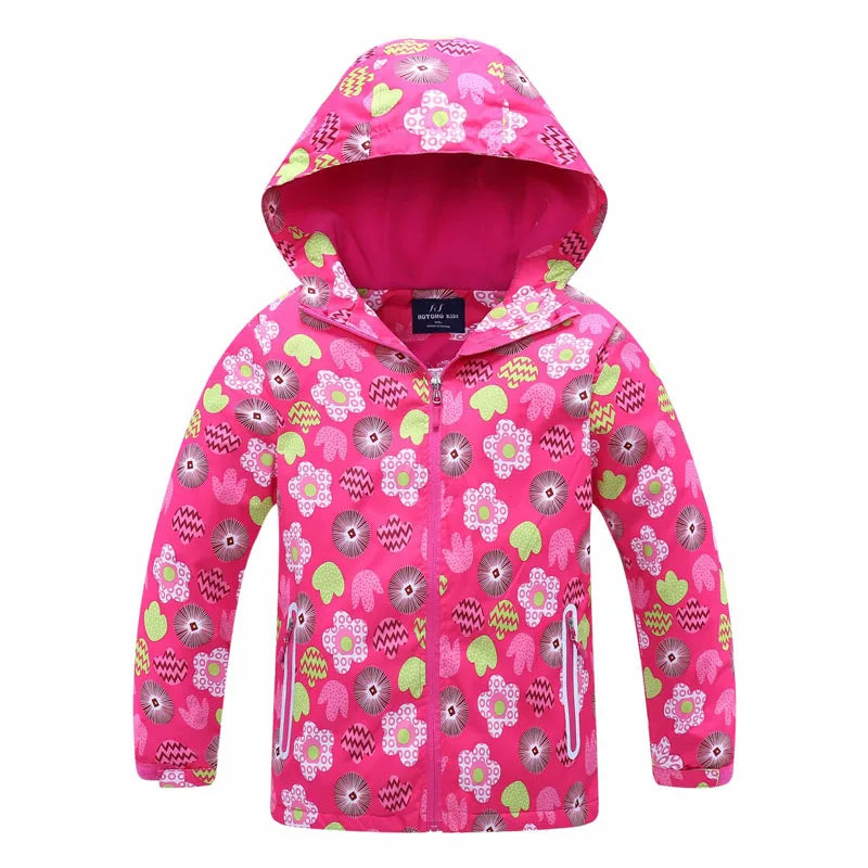 Windbreaker Jacket for Child Clothing  Brand Flower Polar Fleece Outerwear