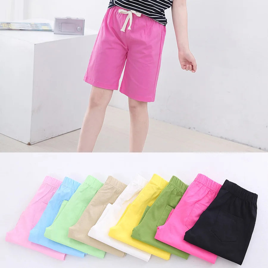 SheeCute  Girls Boys Candy Color Casual Cotton Beach Shorts 3-11y SC1104