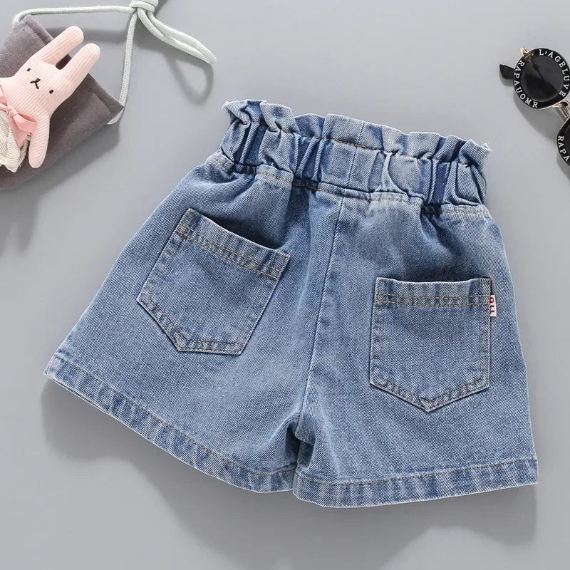 V-Tree Girls Denim Shorts Teenage Girl Summer Lace Pants