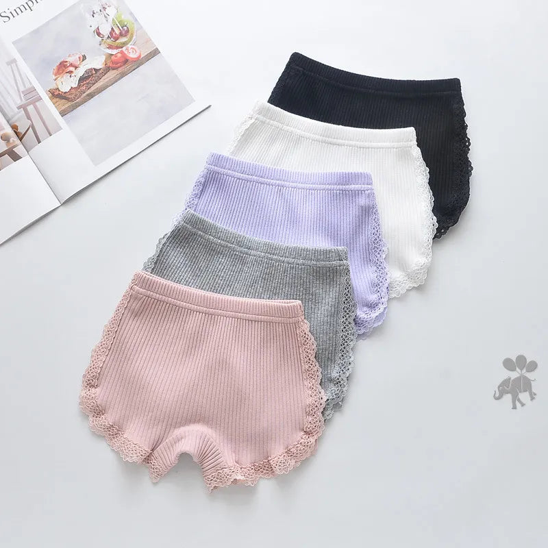 Summer Girls Shorts Top Quality Cotton Lace Safety Panties Kids Short Underwear