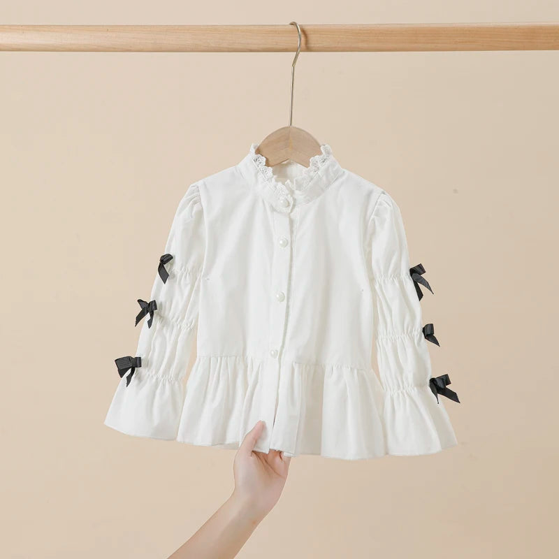 Spring Fall Cotton Ruffles Blouses Sleeve Tops Baby Clothes