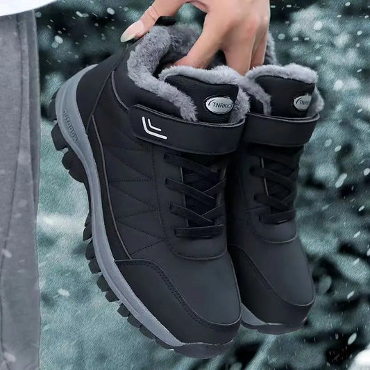 PU Leather Upper Fleece Lining Outdoor Water Resistant Men Warm Snow Boots