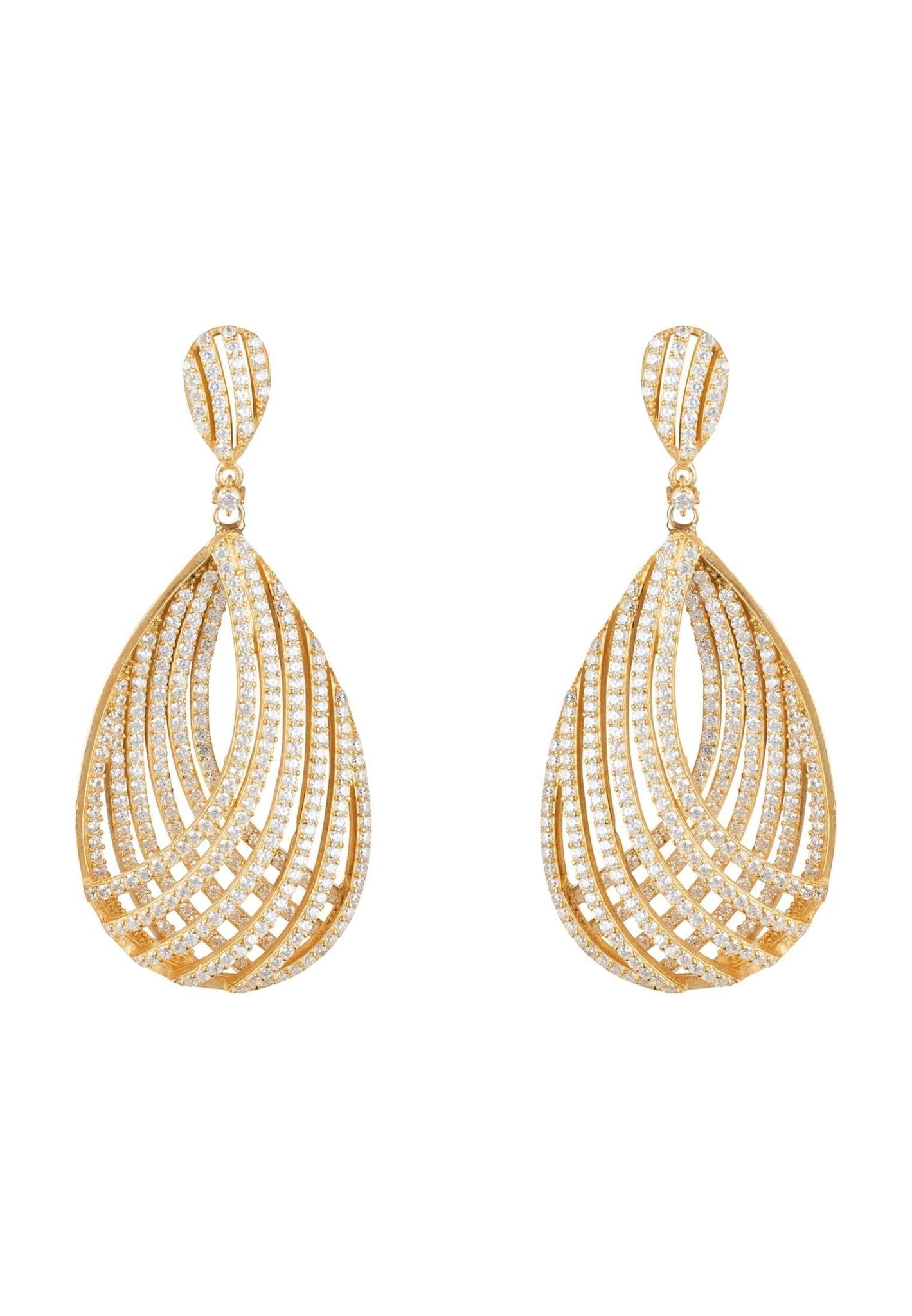 Vortex Teardrop Earring Gold