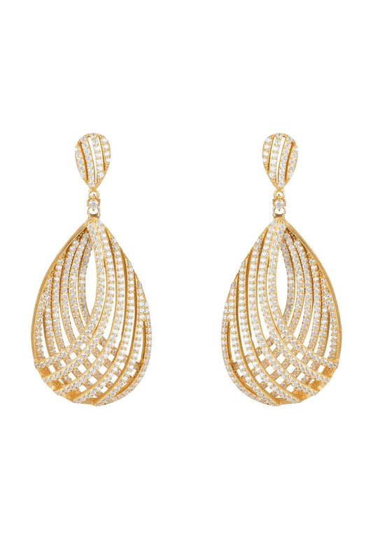 Vortex Teardrop Earring Gold