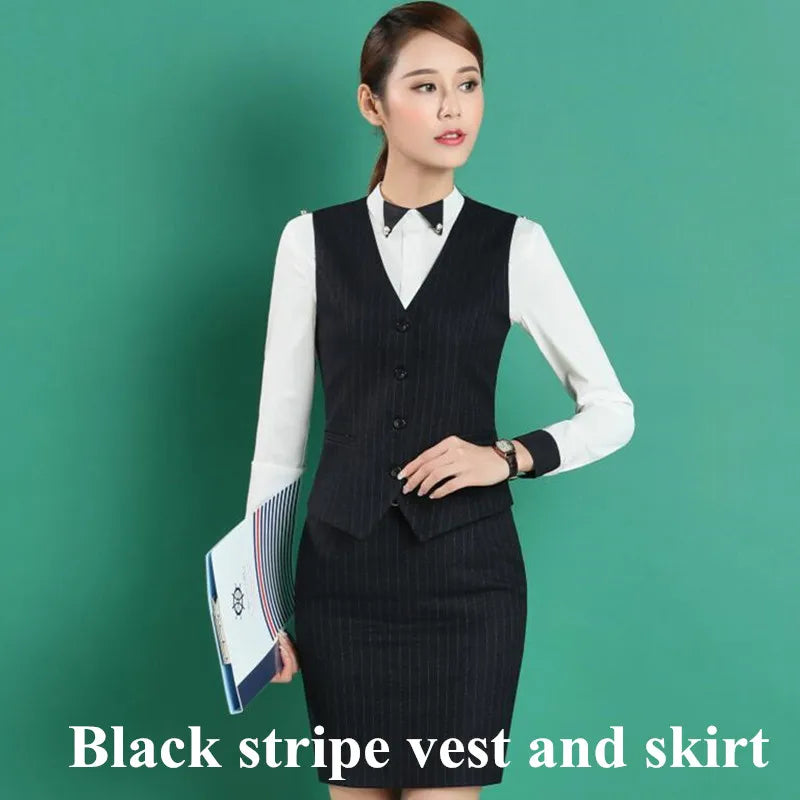 Women Stripe Vest Clothes for Office Ladies Fashion Tops Work Wear