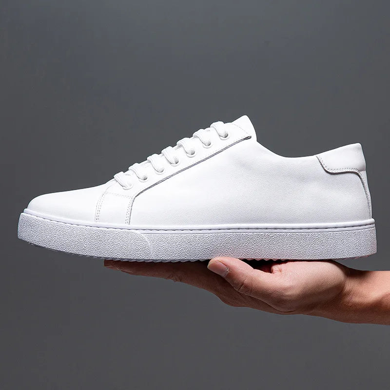 Men's Casual Shoes Walking Style Leather Soft Shoes Oxfords White Sneakers