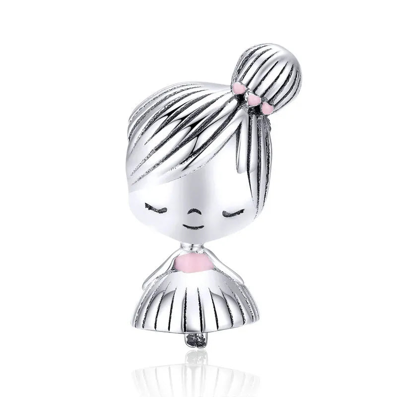 Srerling Silver Boy and Girl Pendant Charm for Original Bracelet Metal Beads