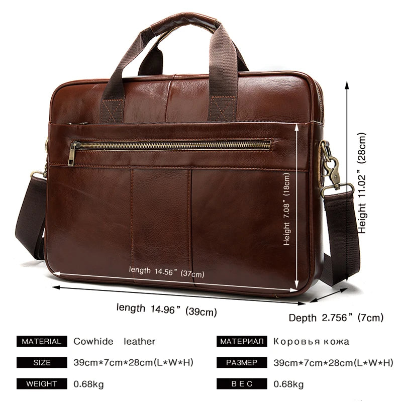 WESTAL Men's Briefcases Bag Men Leather Laptop Bag