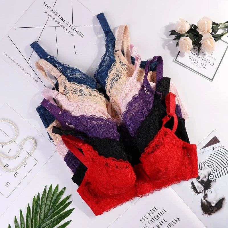 Plus Size Lace Bras for Women's Bralette Crop Top Underwear