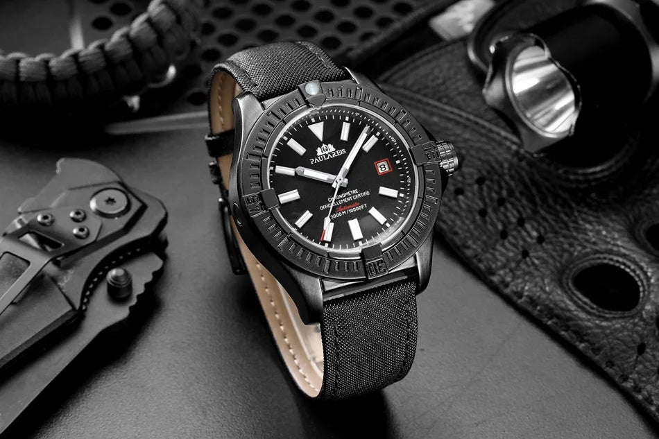 Sports Canvas Strap Men Automatic Luminous Waterproof Date Mechanical watches