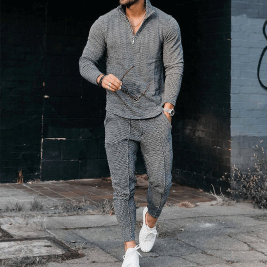 Men's Clothing Sets Casual Outfits Zipper T Shirts Sports Pant