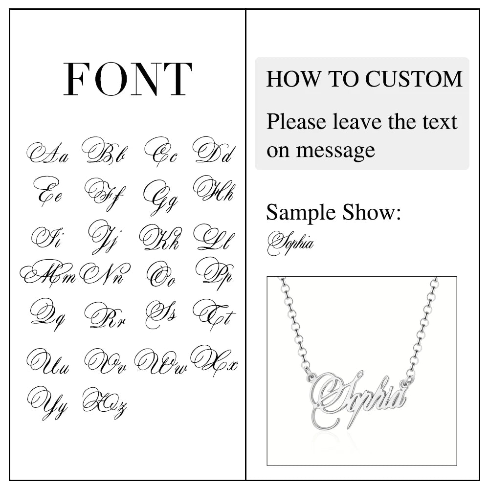 Sterling Silver Personalized Nameplate Letter Necklace Custom Name Pendants