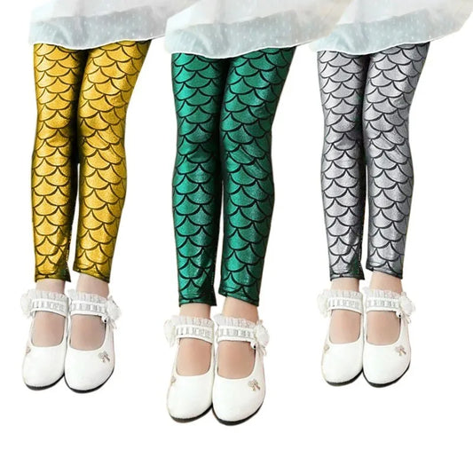 Mermaid Scale Printing Spring Summer Kids Baby Girls Leggings