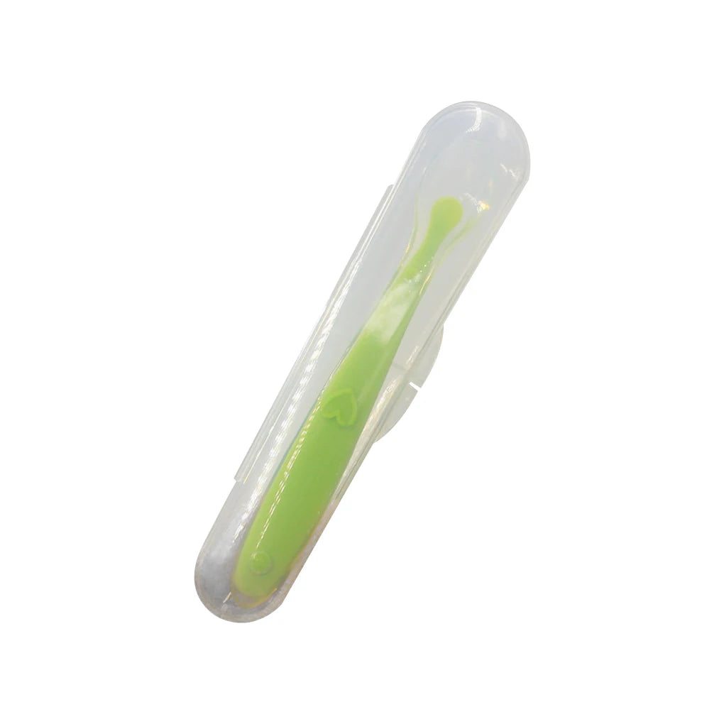 New Baby Soft Silicone Spoon Candy Color Temperature Sensing Spoon