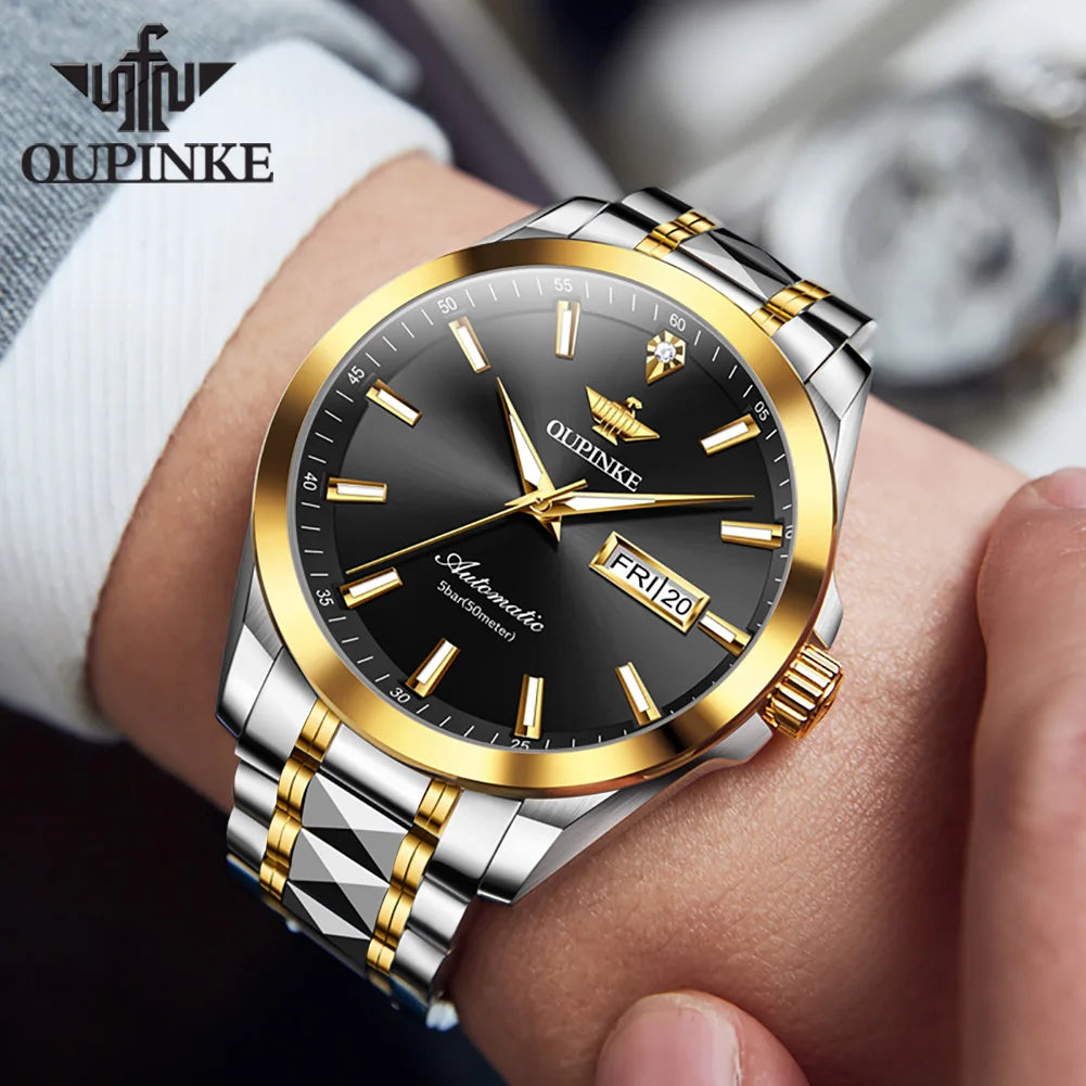 Sports  Waterproof Men Automatic Mechanical Watches Gold Wrist Watch