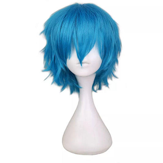 Short Men Green Blue Cosplay Wig Party Costume Synthetic Hair Wigs