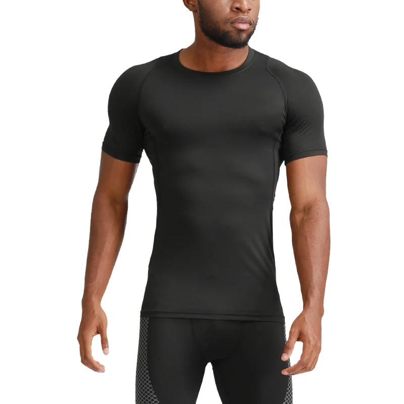 Short Sleeve Men's Athletic Running Compression Training T Shirts Tops