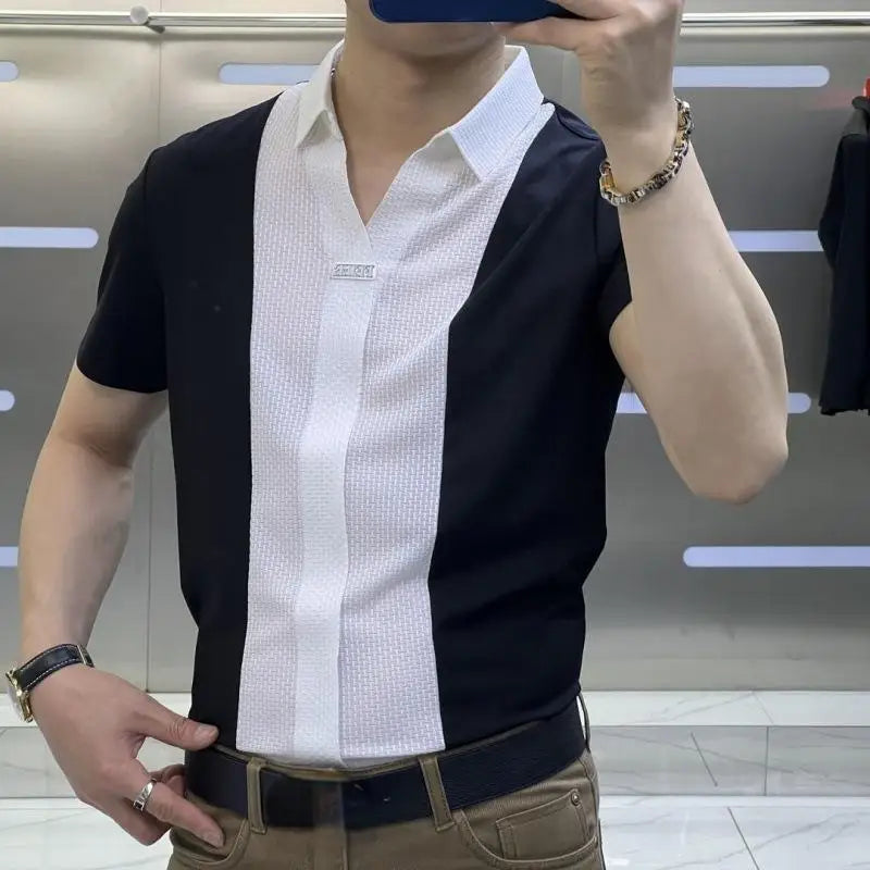 Men's Clothing Short Sleeved Shirt Business Style Casual