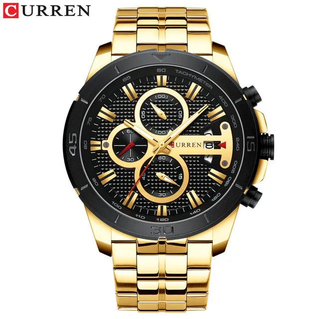 Stainless Steel Waterproof Watches Men's Luxury Men Wrist Quartz Wristwatches