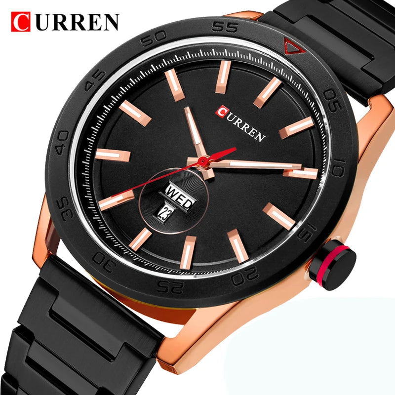 Waterproof Men Wrist Watches Fashion Quartz Full Steel Men's Wristwatches