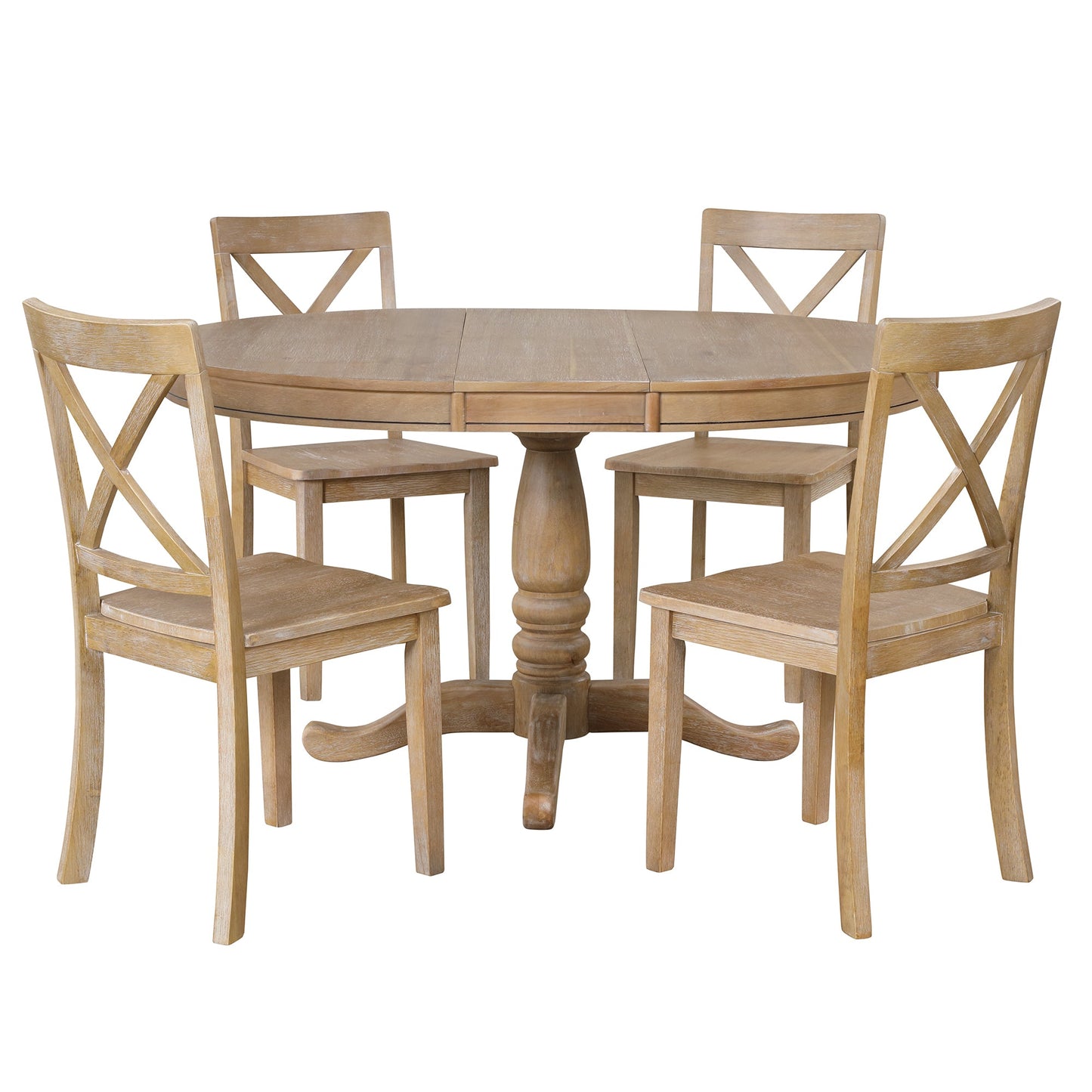 Modern Dining Table Set for 4,Round Table and 4 Kitchen Room Chairs