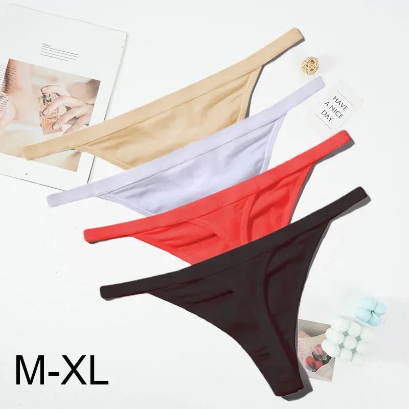 Sexy Women Cotton G String Thongs Low Waist Panties