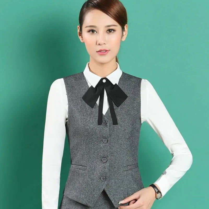 Women Stripe Vest Clothes for Office Ladies Fashion Tops Work Wear