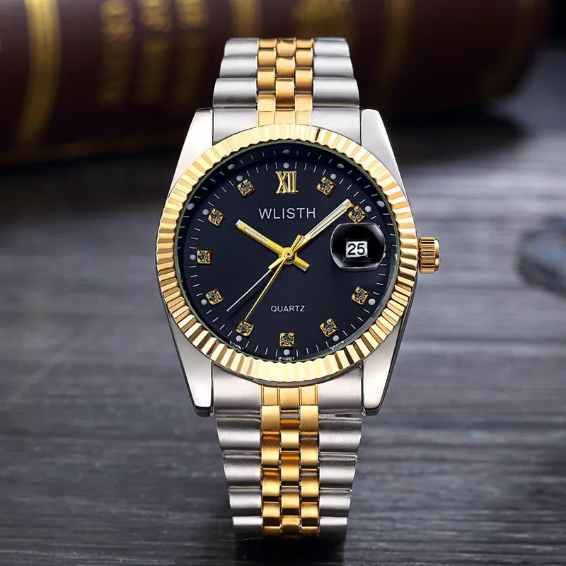 Reloj Hombre  Men Women  Diamond Clock Automatic Date Saat watches