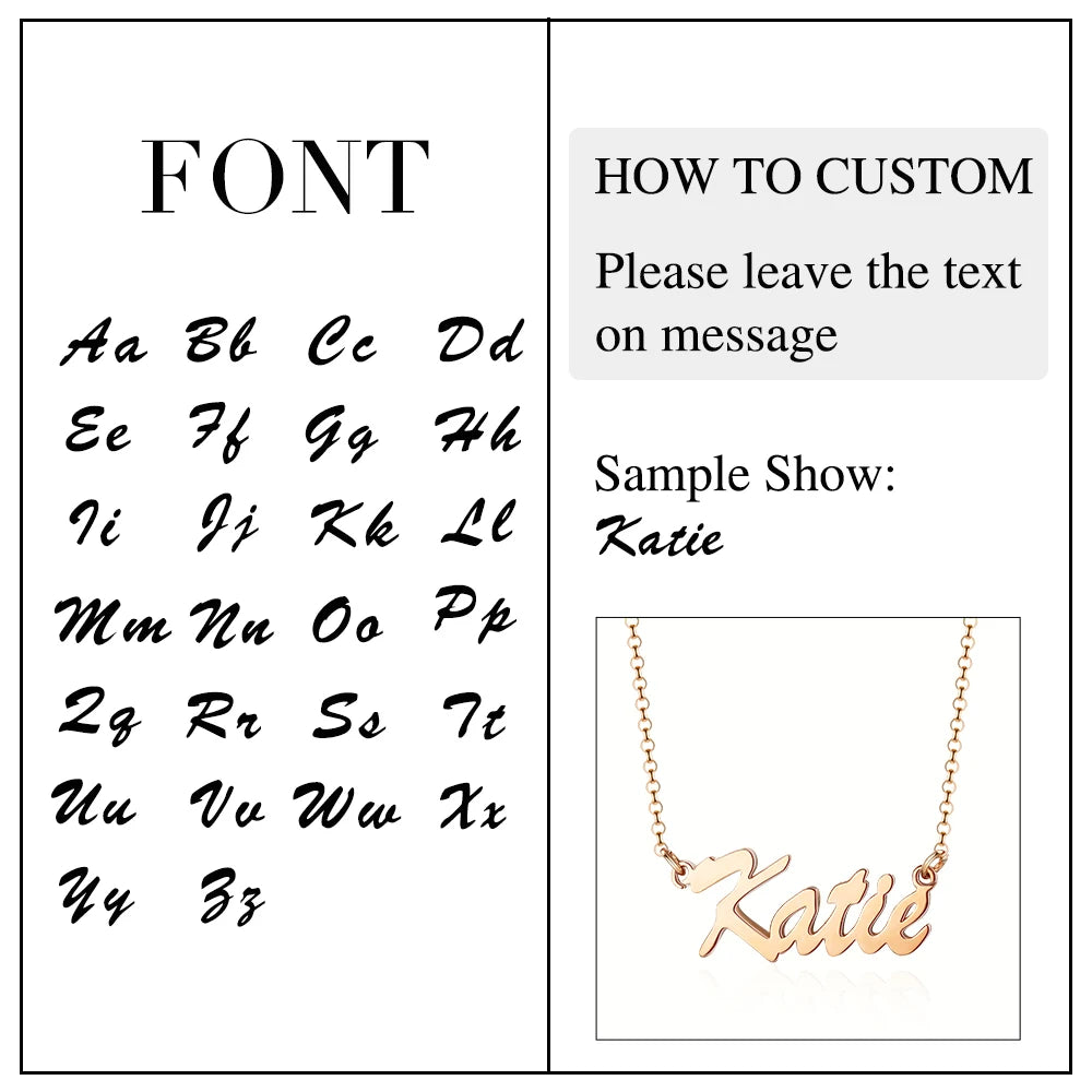 Sterling Silver Personalized Nameplate Letter Necklace Custom Name Pendants