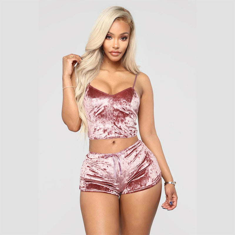 Sexy Two Piece Casual Loungewear Women Pajama Sleepwear Set