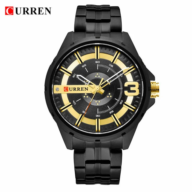 Quartz Business Men's Stainless Steel Wristwatches Waterproof