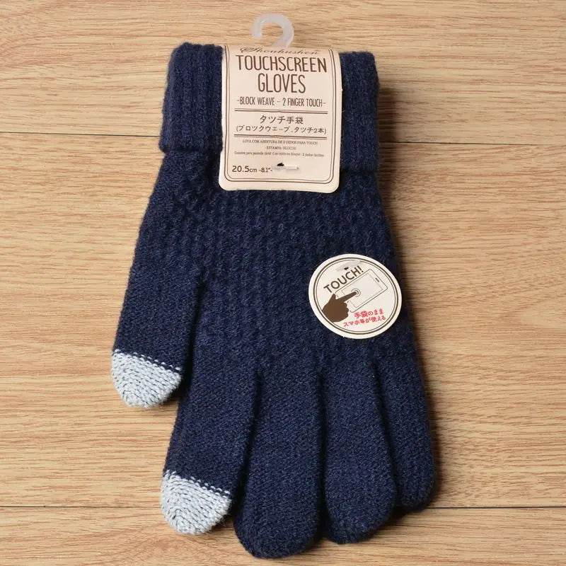 Warm Winter Gloves Women's Cashmere Wool Knitted Wrist Gloves