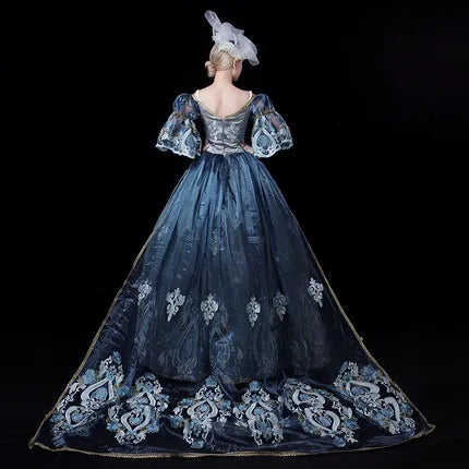 Theatre Clothing Costume Blue Renaissance Victorian Wedding Party Gown