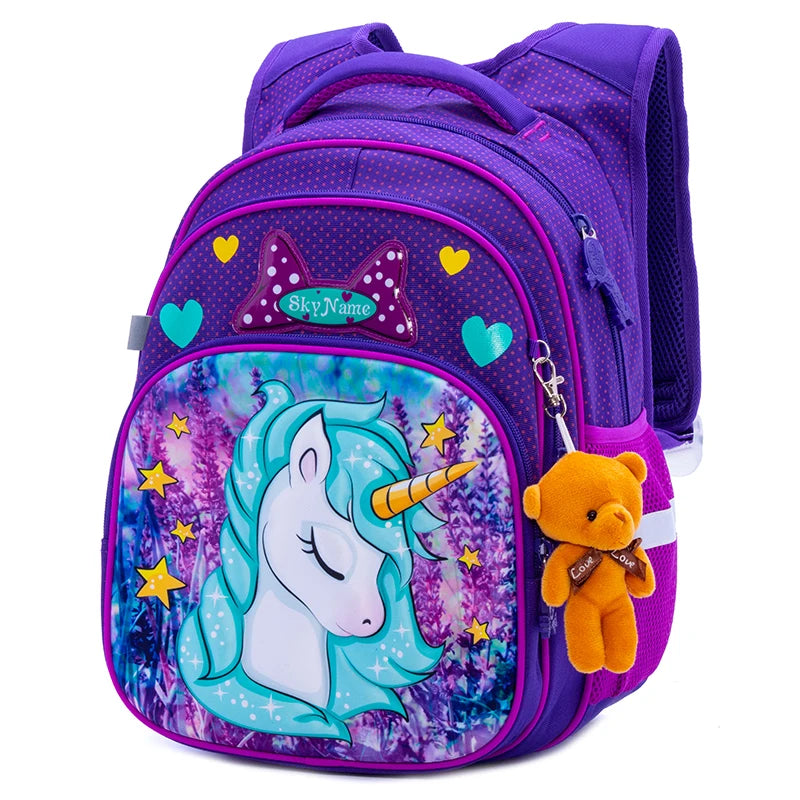 School Bag for Gilrs Cartoon Pattern Orthopedic Backpack Children School Bags