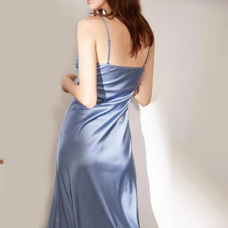 Summer Chic Elegant Dresses for Women Adjustable Strap Satin  dresses