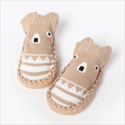 Toddler Baby Shoes Soft Sole Infant First Walker Cartoon Leather Rubber Sole