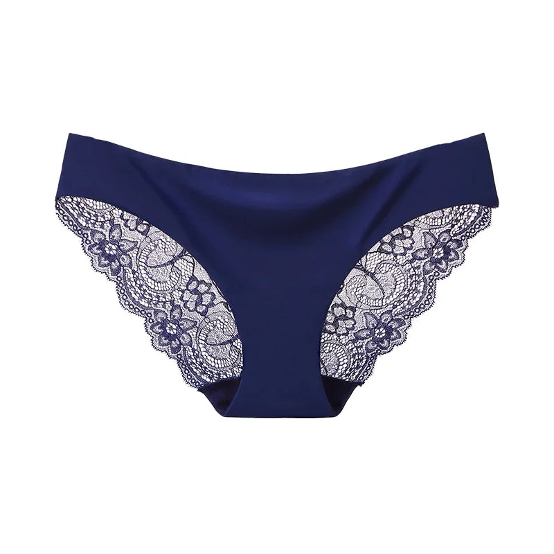 Women's Sexy Lace Panties Seamless Cotton Crotch Low-Rise Underpants Brief