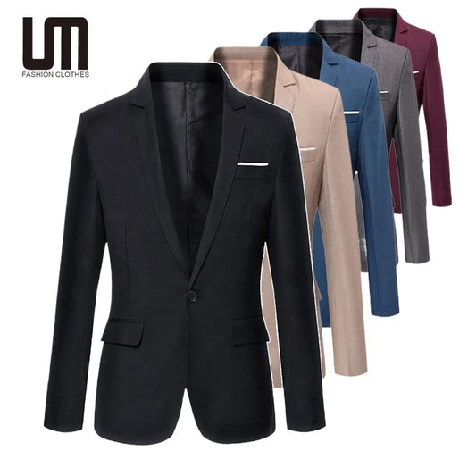 Suit Men S Clothing Solid Color Coat Jacket Casual Formal Blazer