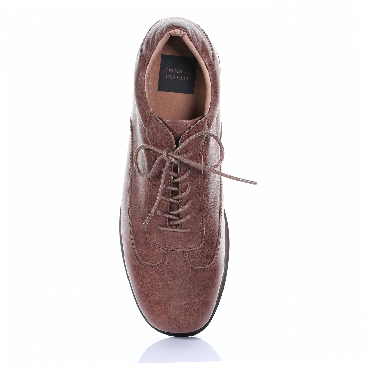 Men's Style Lace Up Leather Casual Shoes (Dark Brown)