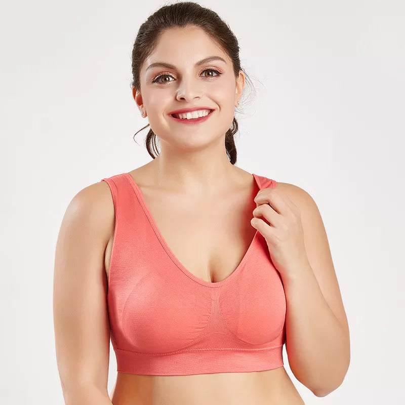 Queenral Plus Size Bras for Women Seamless Bra With Pads