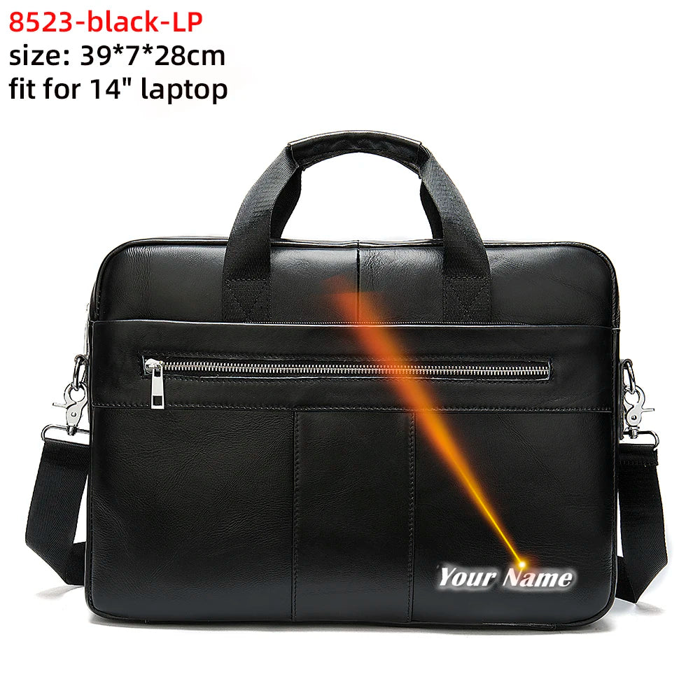 WESTAL Men's Briefcases Bag Men Leather Laptop Bag